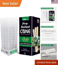 1000 Pack King Size Pre Rolled Cones | Natural White Paper