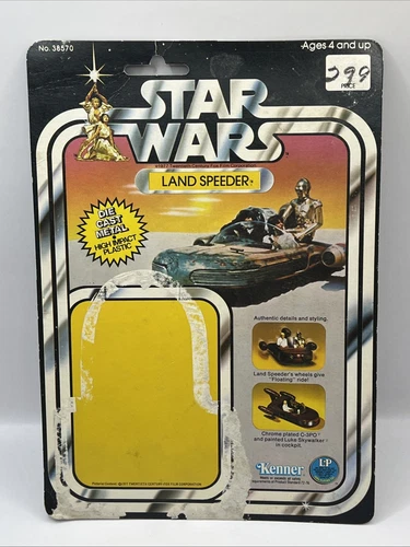 Vintage Star Wars Die Cast Metal Land Speeder CARDBACK ONLY Package 1978 Kenner