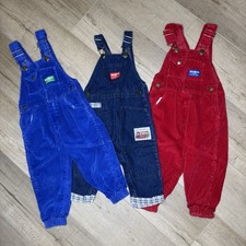 OshKosh Bgosh Vintage 90s Vestbak Lot X3 Corduroy Overalls Toddler Size 24m-3T