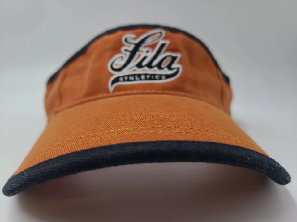 Fila Athletics Sol Golf Visera Ajustable Sombrero Gorra Algodón Hombres Mujeres Naranja Negro Foto 2 de 4