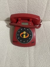 Vintage Disney Pixar The Incredibles Red SBC Landline Phone Collectible Tested