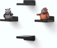 Small Floating Shelf, 4x4 Inch Display Ledges for Wall,Mini Shelves,Rustic Wood