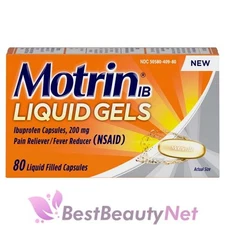 Motrin IB Liquid Gels Pain Reliever Fever Reducer 80 Liquid Capsules