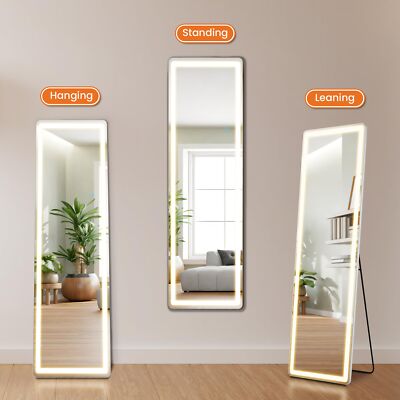 Full Length Mirror with LED Lights with Dimming & 3 Color Lighting for Bedroom