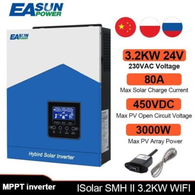 Solar Inverter Wechselrichter Hybrid 3.2KW 24V 80A MPPT Ladegerät 55-450VDC DE