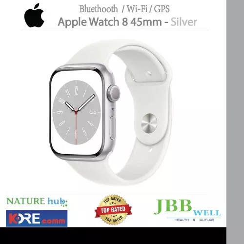 Apple Watch Series 8 GPS, 45mm Aluminum Case with Sport Band - Silver