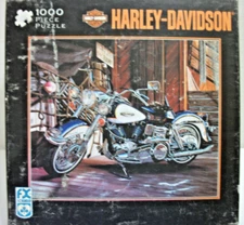 FX Schmid Harley Davidson 1000 Piece Jigsaw Puzzle "CATCH OF THE DAY" COMPLETE