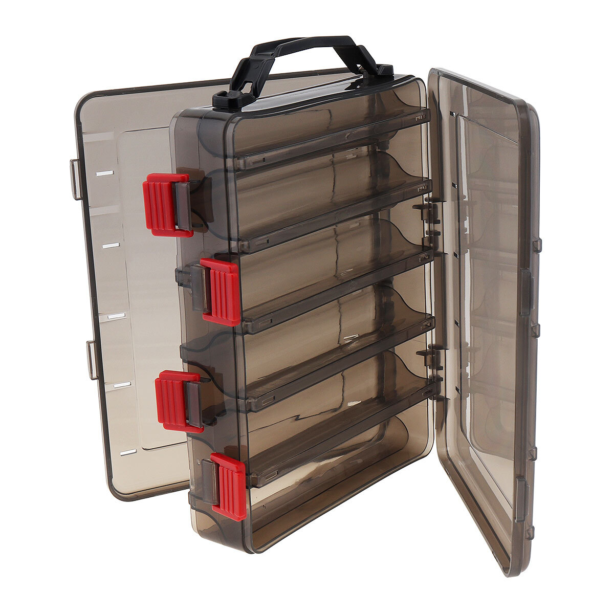 Layer Fishing Lure Tackle Box 10 Compartments Storage Hard Case