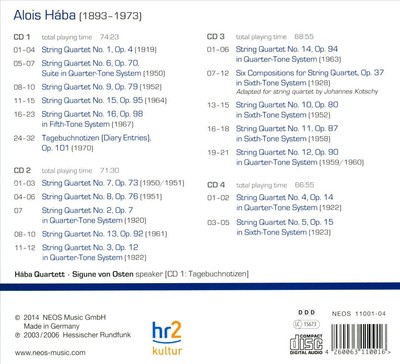 ALOIS H BA: COMPLETE STRING QUARTETS NEW CD