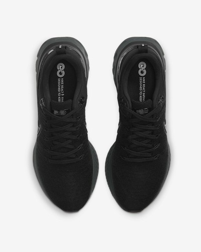 Nike React Infinity Run Flyknit 2 Black Iron Grey UK 6 EUR 40 CT2357 003 - Picture 2 of 9