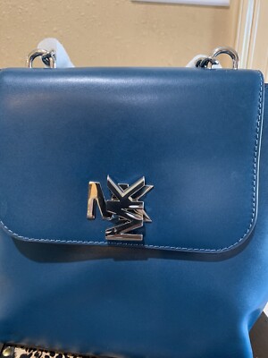 Michael Kors Mott Chain Handle Polished Leather Backpack in  display picture 3
