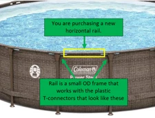 Horizontal Rails for Coleman 18' x 48" Power Steel Pool Brown * NEW! *