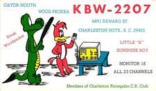 Amateur CB Radio Card KBW-2207 Charleston Renegades CB Club Vintage Postcard