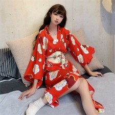 Lady Kimono Yukata Japanese Sakura Bathrobe Floral Sleepwears Retro Cosplay Home