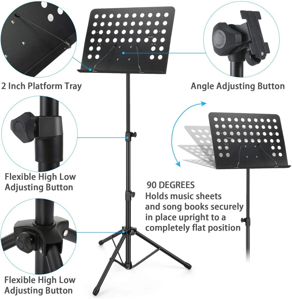 DSL Heavy Duty Orchestral Music Stand Folding Adjustable Sheet Stand Tripod  Base 32733998675