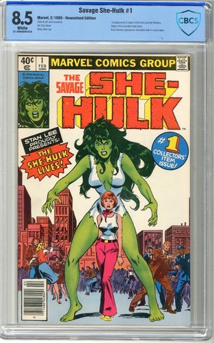 Savage She-Hulk  #1  CBCS   8.5  VF+   White pgs  2/80  Newsstand Edition  1st 