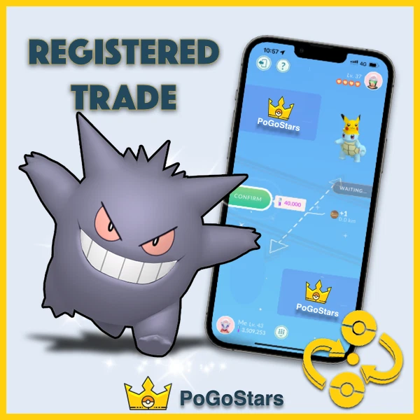 Gengar Shiny Kanto Pokemon for Pokemon Go. Registered Trade or 