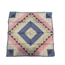 Vintage Carol Stanley's Magic Blend Hand Rolled Rayon/Silk Pink Blue Japan Scarf