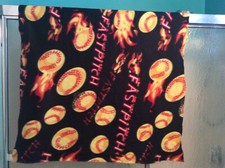 Baseball softball "fastpitch" fleece fabric 42" by 29".