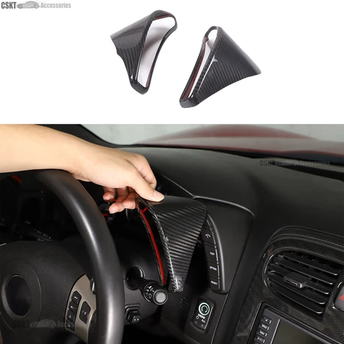Real Dry Carbon Fiber Full Interior Trim Cover Set Fits Corvette C6 2005-2013 - Picture 5 of 33