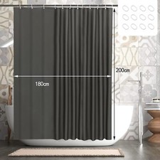 Image of Dark grey shower curtain thicker weighted bottom waterproof For Home Hotel