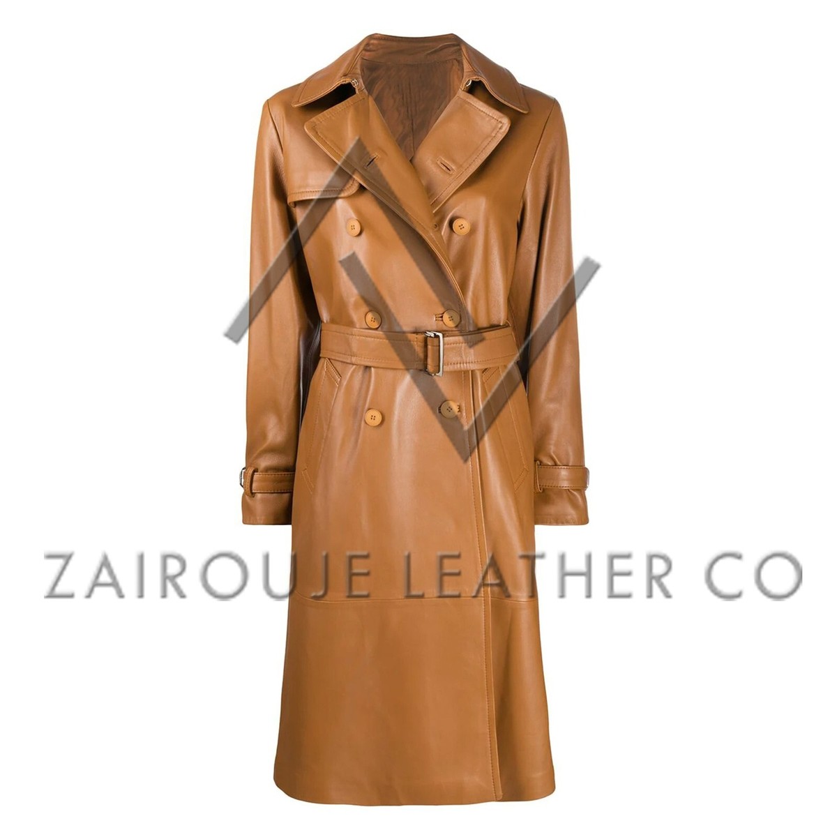 Leather Trench Coat Womens, Real Lambskin, Coats For Women in
