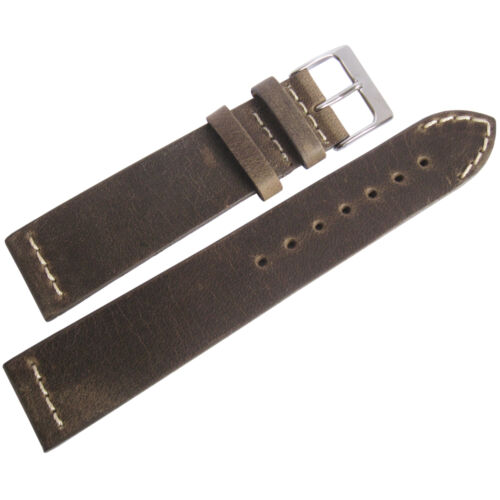 22mm ColaReb Venezia Mud Brown Leather Made in Italy Aviator Watch Band Strap - Afbeelding 1 van 3