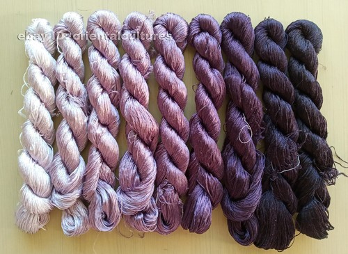 9bundles 100%real natural mulberry silk,hand-dyed embroidery silk floss/thread - 第 1/12 張圖片