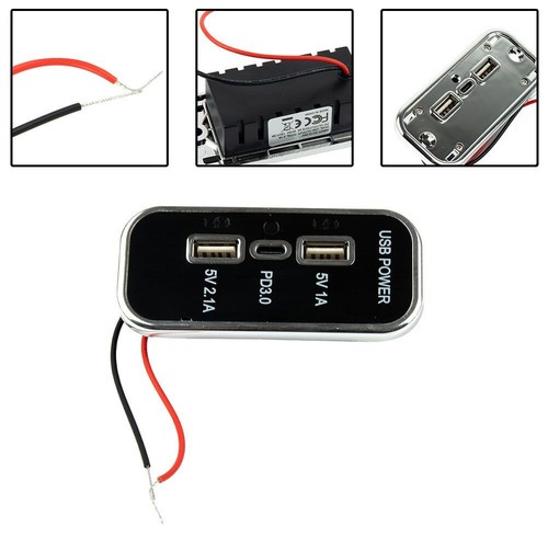 Car Charger Dual USB PD Type-C Adapter Power Socket Fast Charging Panel Mount - Picture 7 of 12