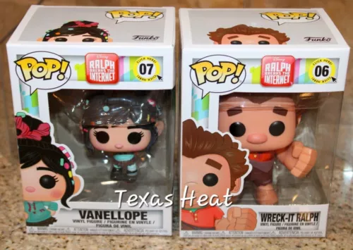 2 Funko Pop Wreck it Ralph Ralph Breaks the Internet Vanellope 07 Ralph 06 case
