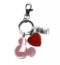 Disney Mickey Mouse  Heart Charm Keychain - Valentines Day