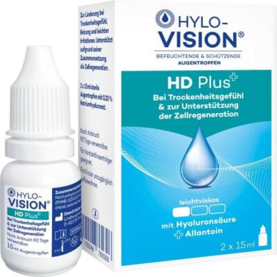 3x HYLO-VISION HD Plus Augentropfen 2X15 ml PZN: 660475