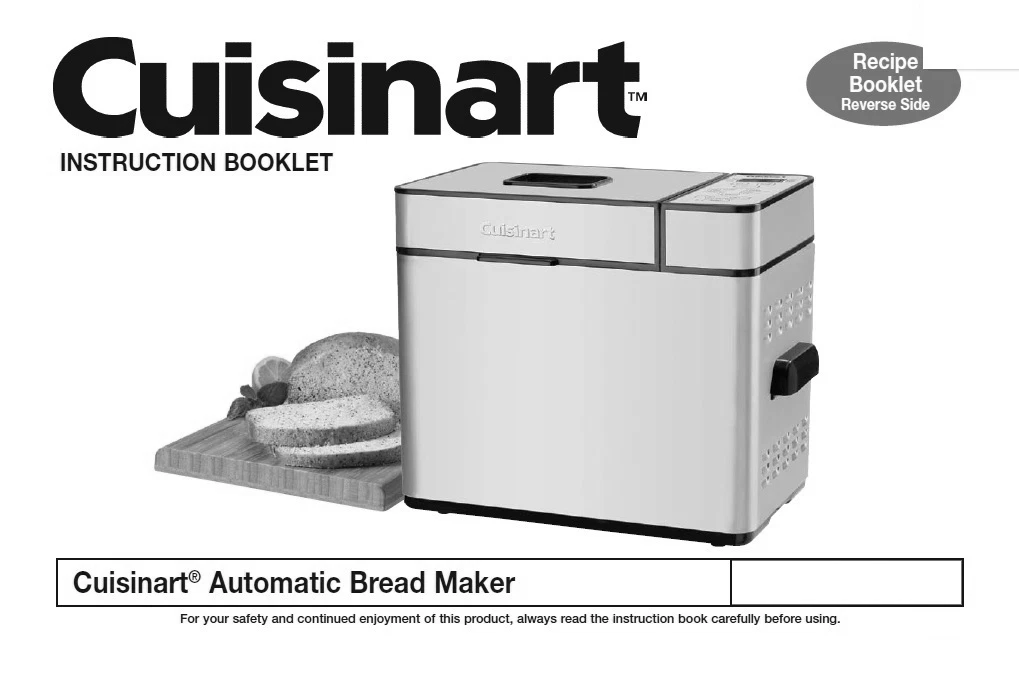 Cuisinart Bread Machine Manual CBK250U, Q119A, CBK100
Opens in a new window or tab