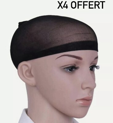 Perruque Synthétique Longue Bouclée 65 Cm - Brun Foncé Avec Dentelle Frontale - Bonnet Moyen + 4 Bonnets Inclus