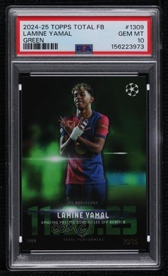2024-25 Topps Total Football Performers Green 70/75 Lamine Yamal #1309 0fz3