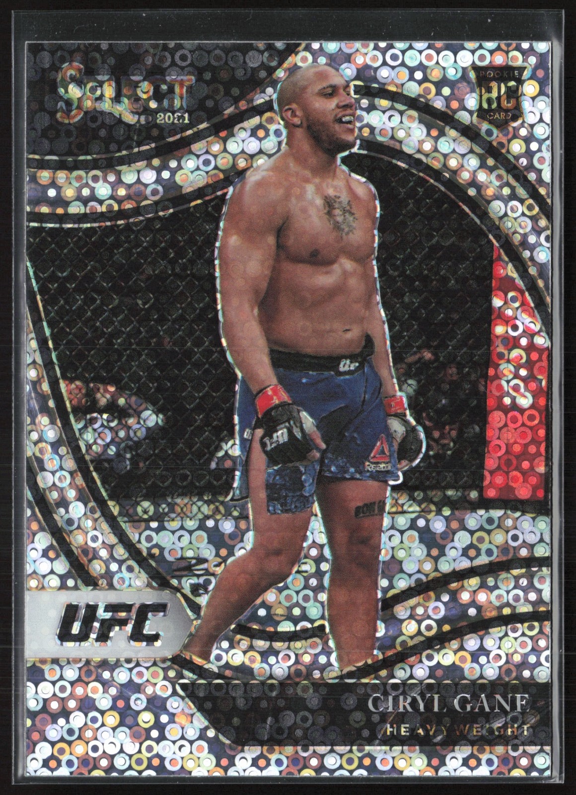 2021 Panini Select UFC Ciryl Gane Disco Prizms #300 Octagonside RC