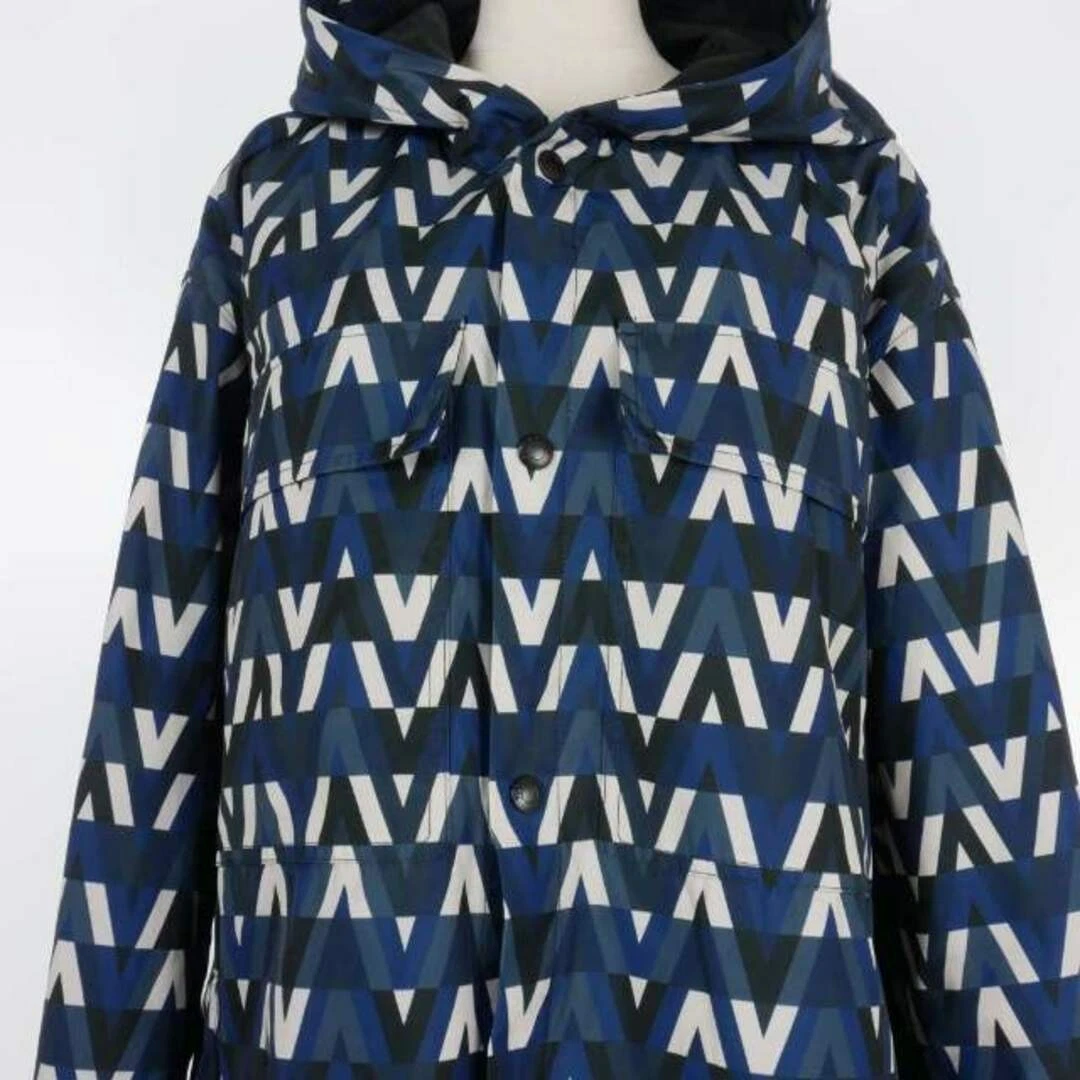 Valentino V OPTICAL JACKET logo stampa nylon blouson cappuccio modello totale 48 u