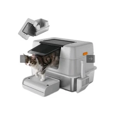 WARDIX Stainless Steel Litter Box w/ Lid, Enclosed XL 3-in-1 Metal Litter Box