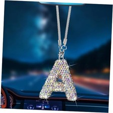 A Shape Bling Crystal Pendant Car Accessories for Women, Hanging Cute Rainbow a