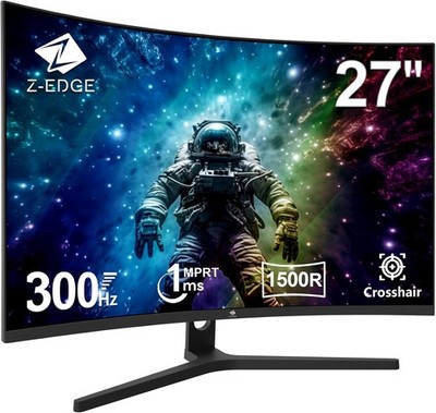 Z-Edge 27 Inch Curved Gaming Monitor 300Hz (DP) 240Hz (HDMI) 1ms MPRT Full HD