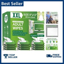 Hypoallergenic No-Rinse Adult Wipes - Gentle  Scented, Perfect for Elderly Care