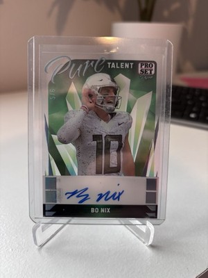 2023 Leaf Pure Talent Bo Nix Auto /6 (AU, RC) - Denver Broncos