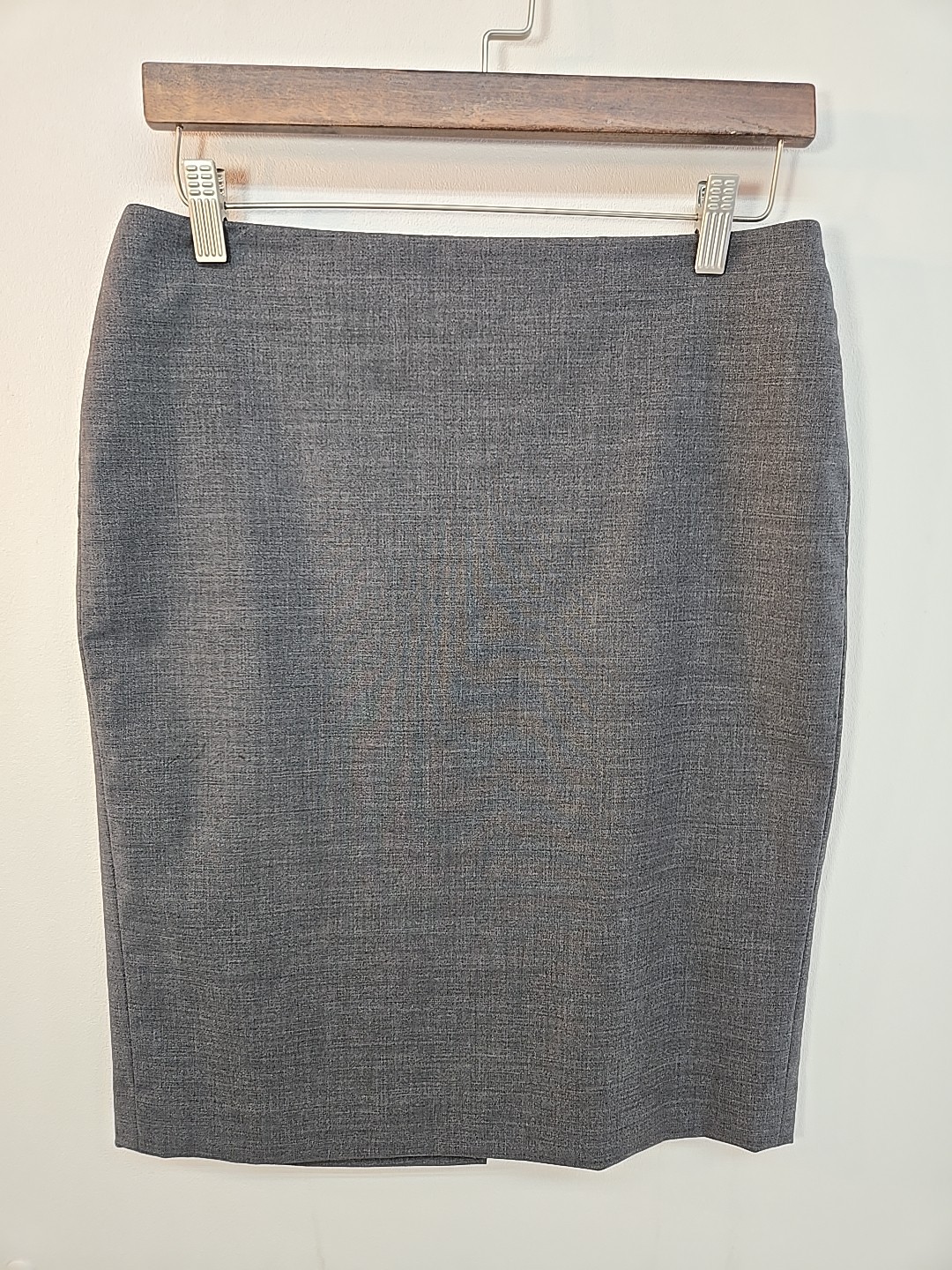 Talbots Women's Wool Blend Gray Pencil Skirt Size 6P Petite Lined