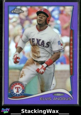 Elvis Andrus 2014 Topps Chrome #187 Purple Refractor Texas Rangers