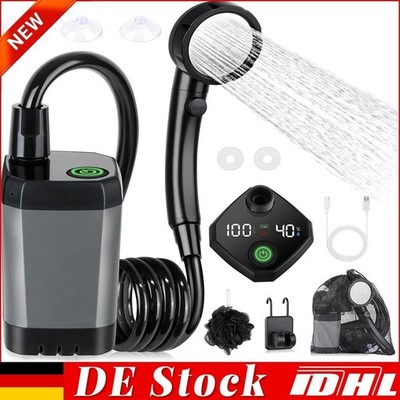 Tragbare Campingdusche 6000mAh Akku mit Pumpe Camping Dusche Outdoor Duschen DHL