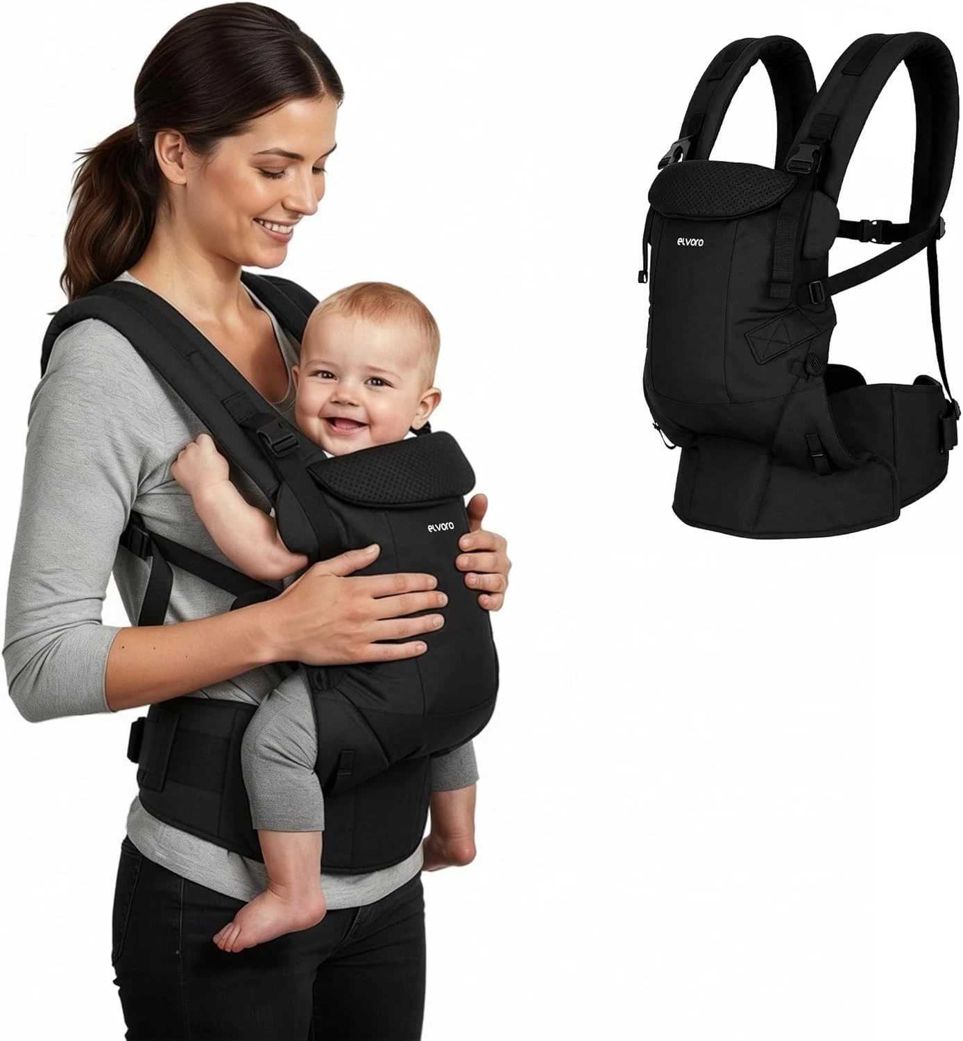 Baby Carrier- Adjustable Baby Carrier for Infants and Toddlers - Black
Opens in a new window or tab