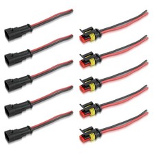 5 Kits 2 Pin Way 16 AWG Waterproof Connector Male & Female Socket