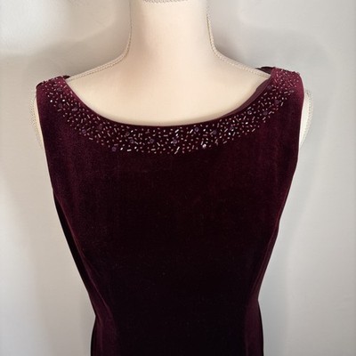 Coldwater Creek Whimsigoth Maxi Dress Sz 10 Dark Fairy Vtg 90s Red Velvet & Mesh