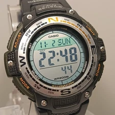 Casio SGW100, Twin Sensor Watch, Compass, Thermometer, 200 Meter WR, New Battery