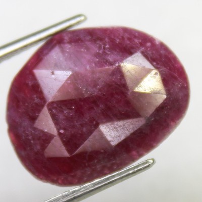 Natural Pinkish Red Ruby Rose Cut Faceted Loose Gemstone Fancy Shape 17x14x3 MM